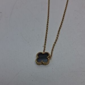 NWT Gold and Black Clover Designer Pendant Necklace